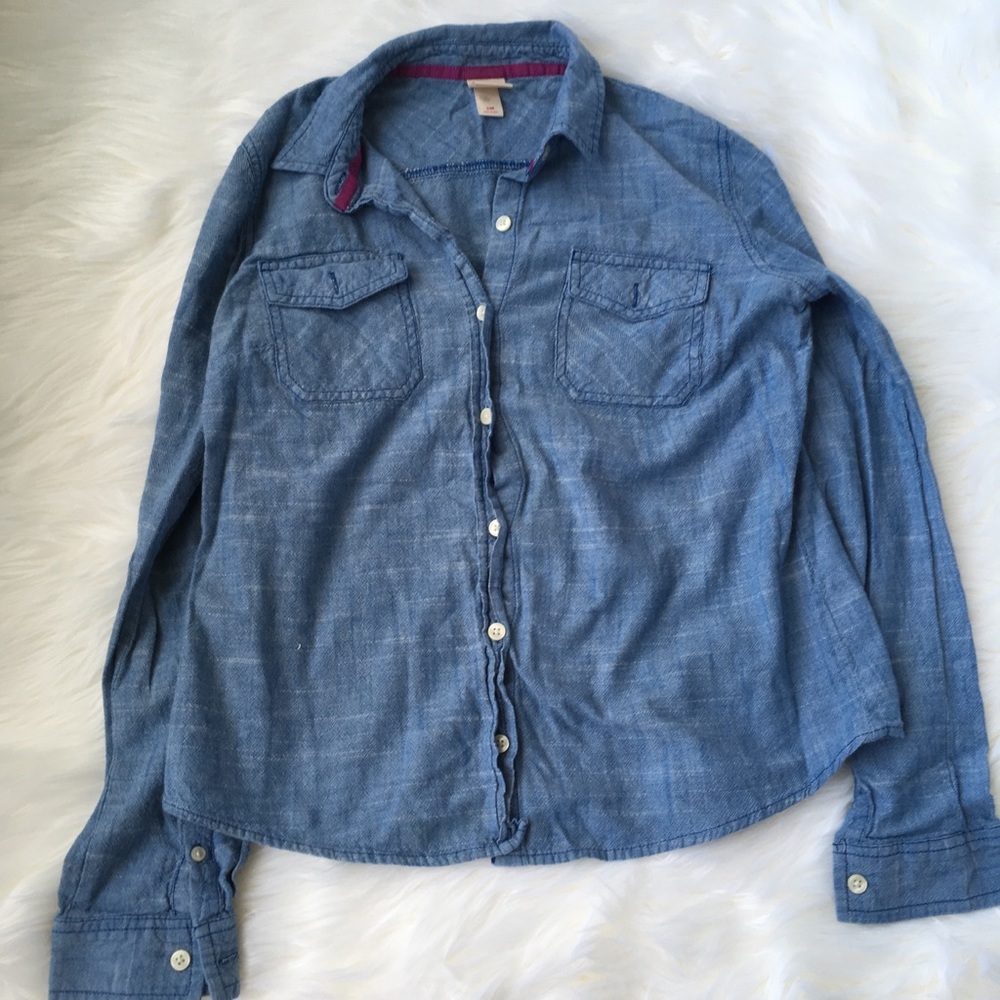 Chambray button-up shirt